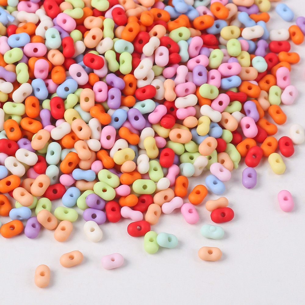 10g Peanut Charm Matte อะคริลิคลูกปัด DIY สร้อยข้อมือสร้อยคอต่างหู Spacer สําหรับเครื่องประดับทําอุปกรณ์เสริม Handmade เย็บ