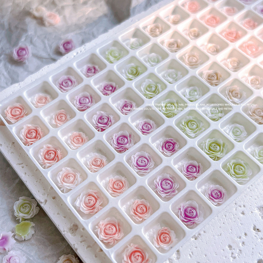 เล็บตกแต่งเล็บสติกเกอร์เล็บ Rhinestone คริสตัล Camellia Rose ดอกไม้ชุด 50 ชิ้น KOUDAN - รูปที่ 2