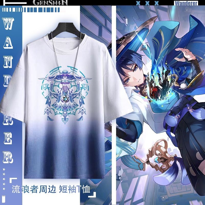 Genshin Impact Zhongli Nahida เสื้อยืดฮิปฮอป Sreetwear Furina เสื้อแขนสั้น