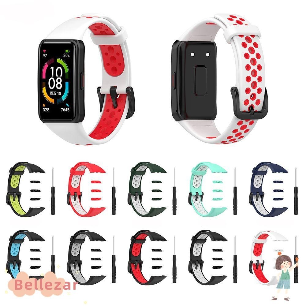 Bellezar Strap Soft Two-Color Watchband สําหรับ Huawei Band 6 Honor Band 6