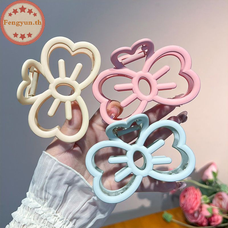 Fengyun น ่ ารัก Bowknot คลิปผมพลาสติก Claw คลิป Candy สีปูคลิปผมสําหรับสาวหวาน Claw อุปกรณ ์ เสริมผม TH