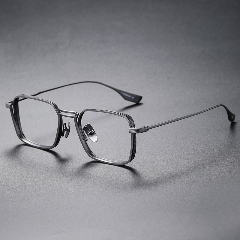 Ultra Light Pure Titanium แว่นตากรอบ Handmade หนาแว่นตาผู้ชายผู้หญิงสแควร์กรอบแว่นตา DLX125