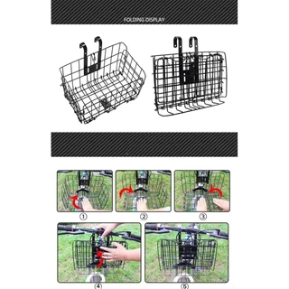 ตะกร้าจักรยาน ตะกร้าเหล็ก สแตนเลส ตะกร้าแขวน จักรยาน BIKE FOLDABLE BASKET THICKEN IRON STRONG DURABLE STORAGE UP TO 10KG