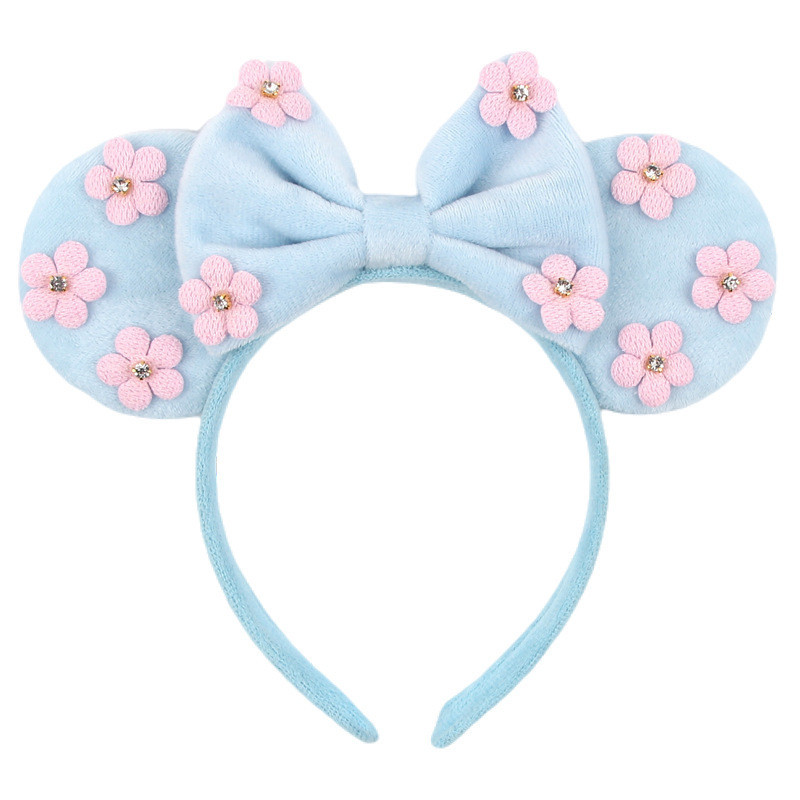 สไตล ์ ใหม ่ สวนสนุกตกแต ่ ง Mickey หูวันเกิดแต ่ งตัวแถบคาดศีรษะเลื ่ อมโบว ์ Mickey อุปกรณ ์ เสริมผม