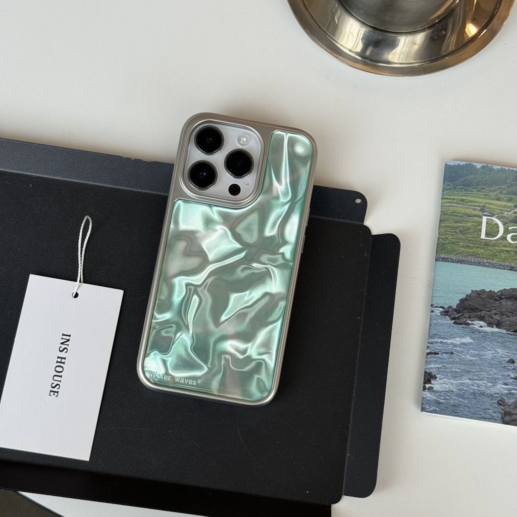 หรูหรา Electroplated bezel ระลอกน้ําเคสโทรศัพท์สําหรับ iPhone15 14 13 13 12 Pro Max ปลอก anti-shock กล้องป้องกัน Double frosted hard ฝาหลัง iPhone - รูปที่ 5