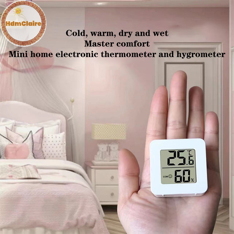 Hdmclaire เครื่องวัดอุณหภูมิความแม่นยําในครัวเรือน Mini เครื่องวัดอุณหภูมิในร่ม LCD Digital Temperature Room เครื่องวัดความชื้นเซ็นเซอร์เครื่องวัดความชื้น TH