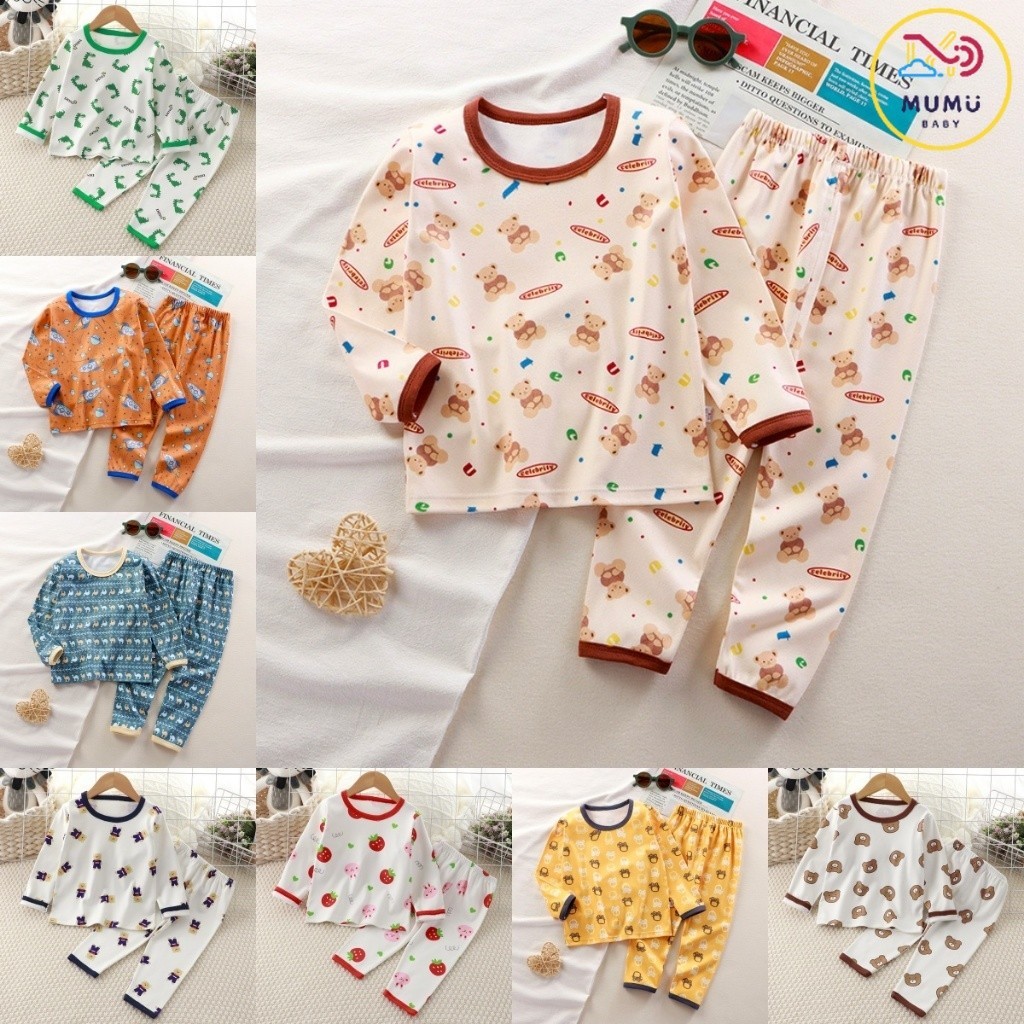 ชุดนอนเด็ก พร้อมส่งในไทย แขนยาว ขายาว เสื้อกันหนาว ใส่เที่ยวได้