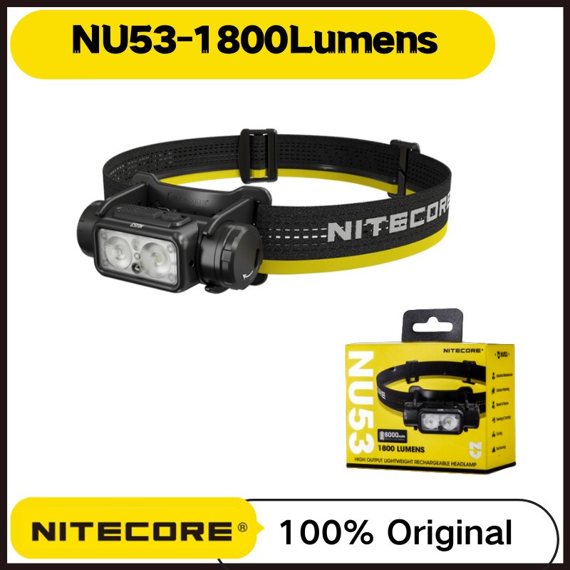 ไฟฉายNU53 NITECORE 1800 Lumens มี8 LED พร้อมแบตเตอรี่ในตัว 6000mAh เหมาะสำหรับการเดินป่าและวิ่งเทรล