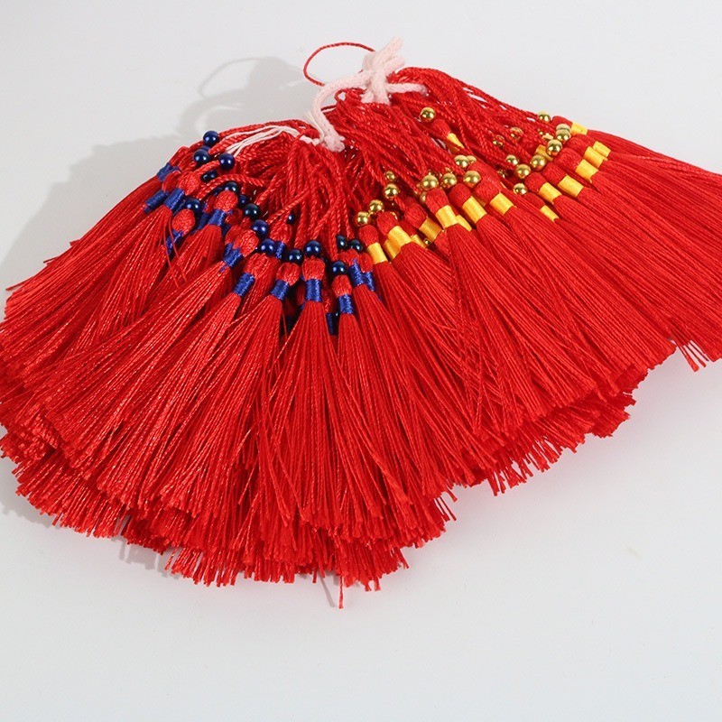 100 ชิ้น/ล็อต 8 ซม.Trim Tassels ลูกปัดผ้าไหม Fringe สําหรับ Key Bookmark เย็บผ้าม่านอุปกรณ์ตกแต่งบ้าน DIY ราคา ถูกที่สุด ดีลบีเคเค