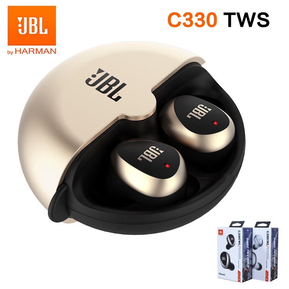 Jbl C330 TWS หูฟังไร้สายบลูทูธเบสหูฟังสเตอริโอสําหรับเล่นเกมพร้อมไมโครโฟนเคสชาร์จสําหรับ AN/OS Burstod