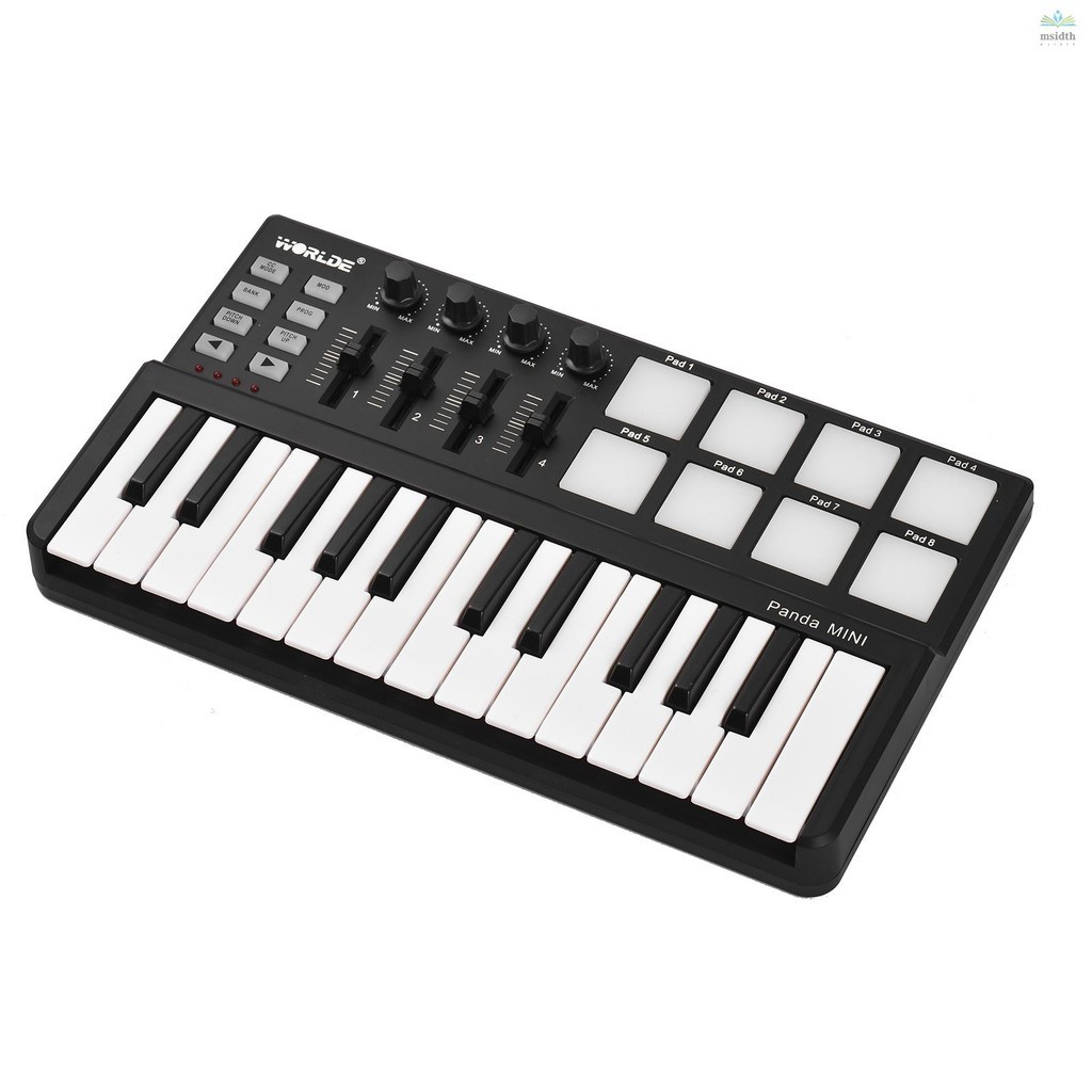 [muwd ] Worlde Panda Mini Portable Mini 25-Key USB Keyboard and Drum Pad MIDI Controller