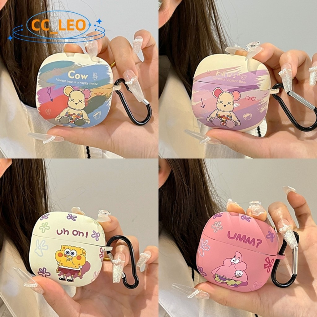 For EDIFIER W260NC Case Cartoon Bear SpongeBob SquarePants Clear Soft Case EDIFIER W260NC Shockproof