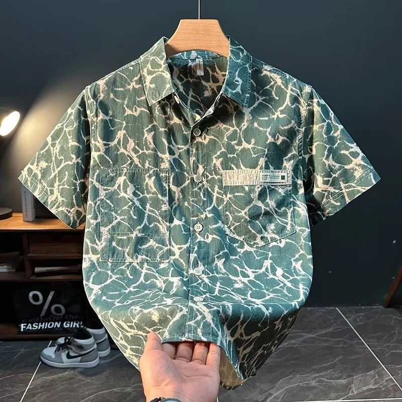เสื้อเชิ้ตฮาวายลายดอกไม้ แขนสั้น แฟชั่นผู้ชาย thumbnail 5