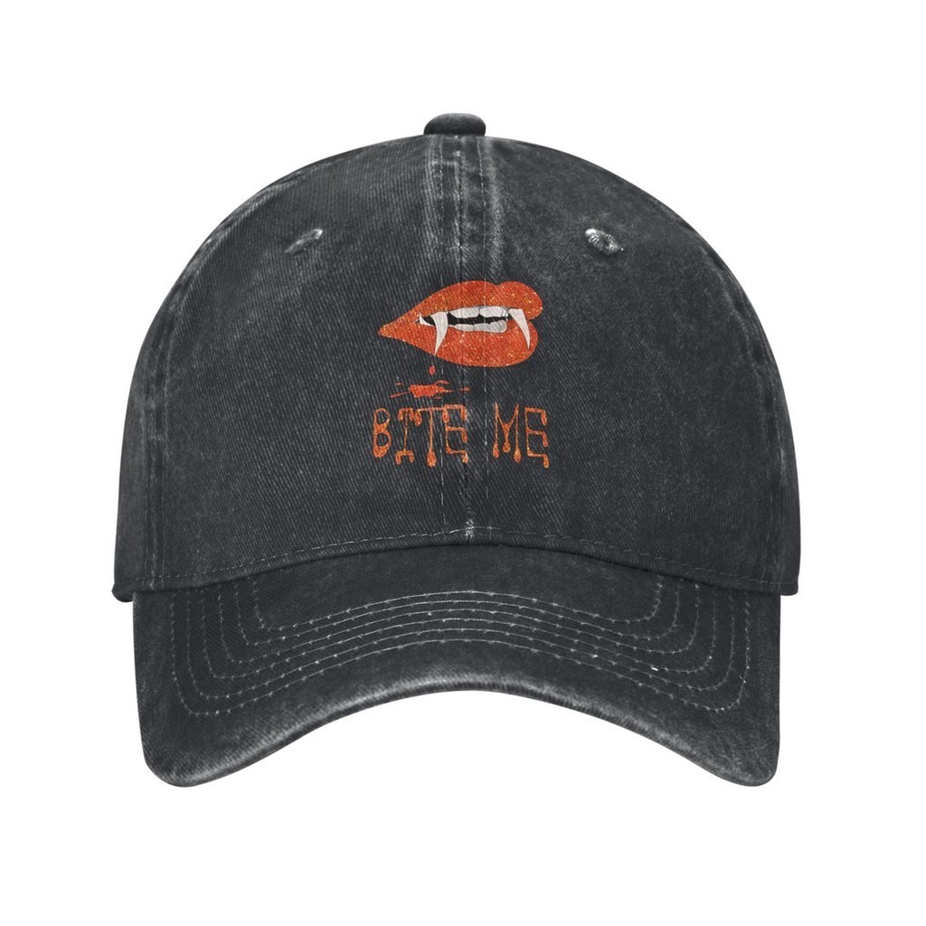 Bite Me ฮาโลวีนแวมไพร์ฟันที่กําหนดเองหมวกคาวบอยยอดนิยม