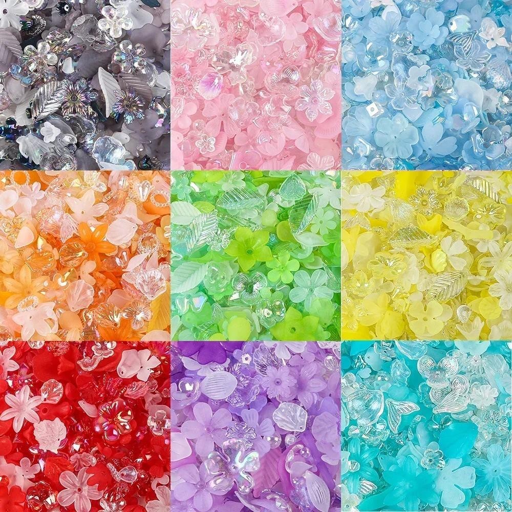 20กรัมใบดอกไม้ลูกปัดที่มีสีสันเคลือบอะคริลิ ตัวเว้นวรรค หลวมลูกปัดสําหรับ ทําเอง สร้อยคอสร้อยข้อมือกําไลข้อเท้าเครื่องประดับทําอุปกรณ์