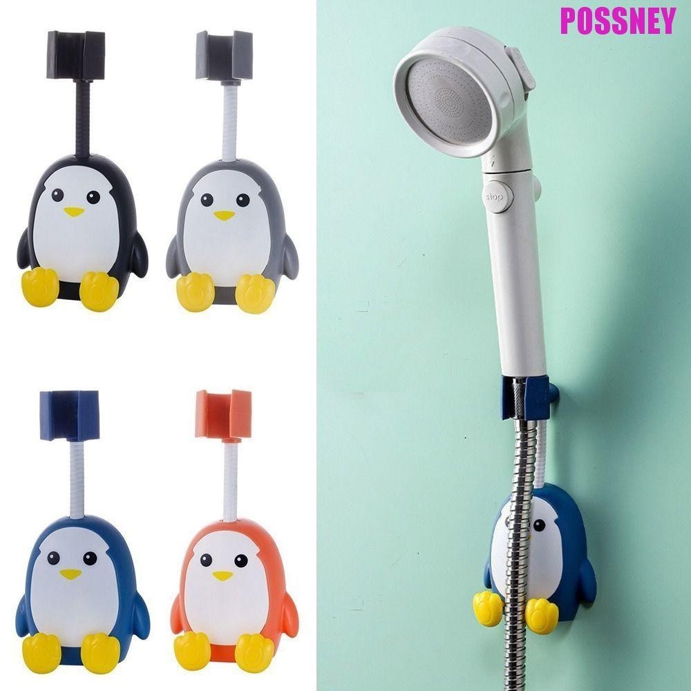 Possney ขายึดฝักบัว, แร็คติดผนังหัวฝักบัว,การ์ตูนแขวนฐาน Self-กาว Punch-Free Showerhead Stand ห้องครัว