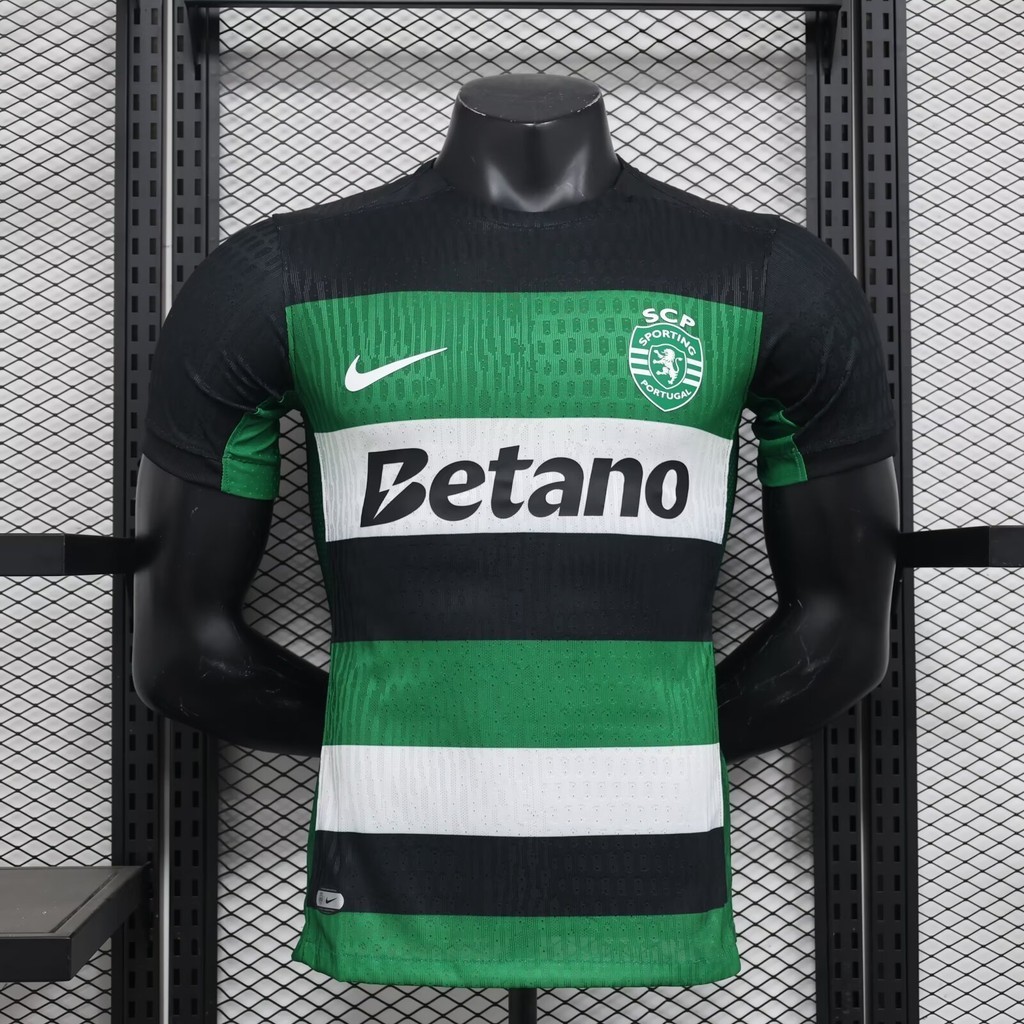 [Player Version] 2425 New Lisbon Home Short Sleeve Football Sweatshirt T-shirt Top AAA+