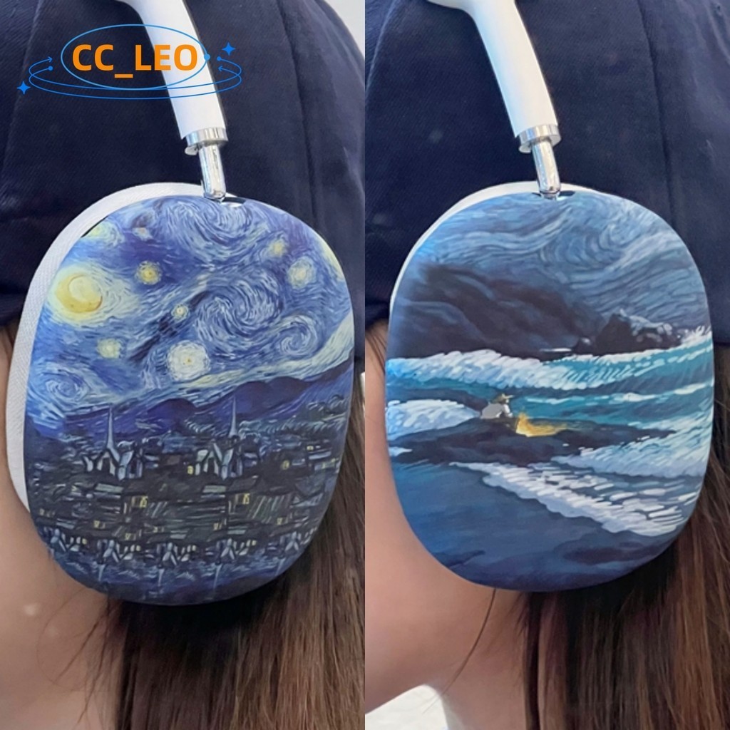 For AirPods Max Case Cartoon Oil Painting Silicone Soft Case Compatible with AirPods Max Shockproof Shell Case Protective Cover
