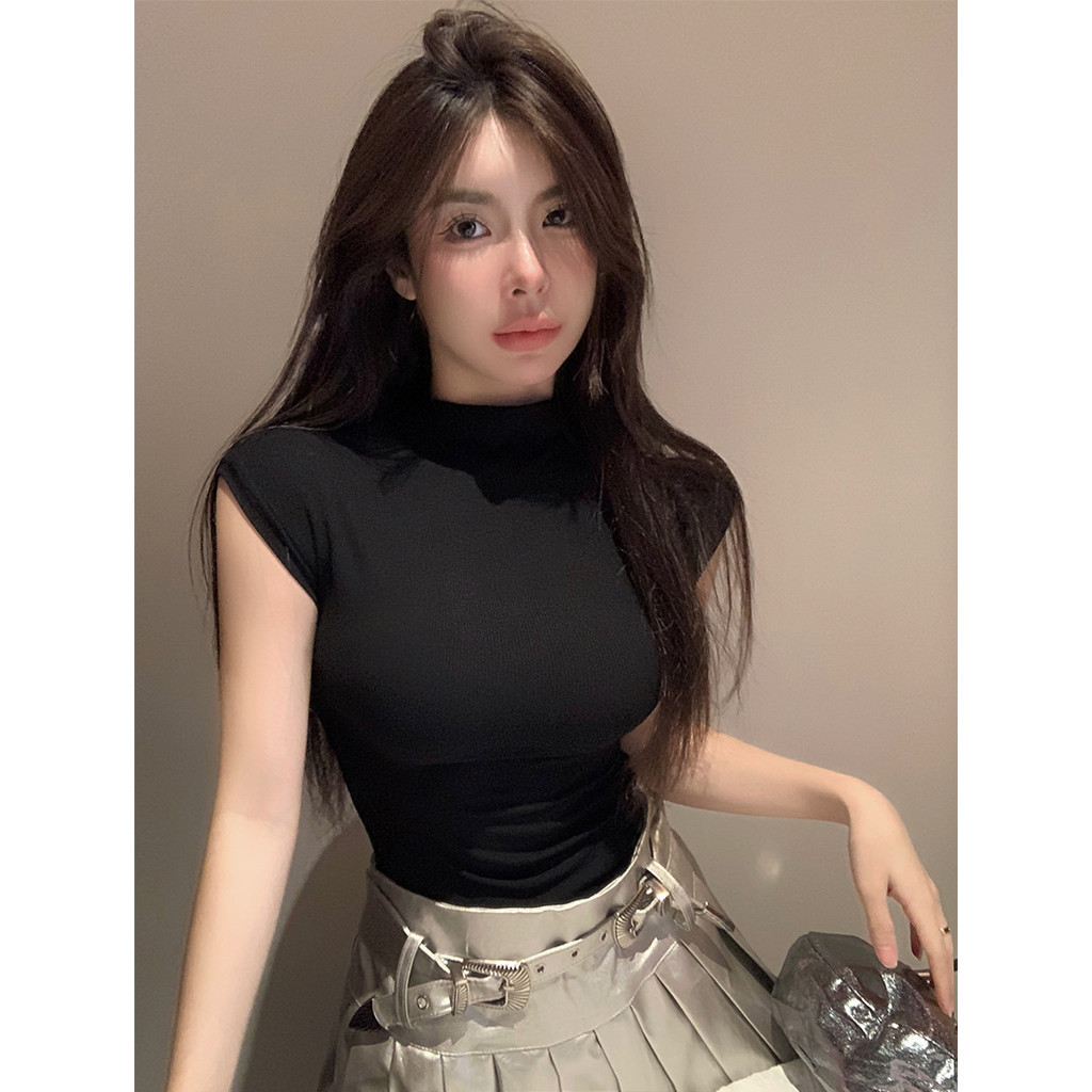 Hotgirl พร้อมส่ง✨เสื้อรัดรูป เสื้อแขนกุด คอเต่าแขนกุด เซ็กซี่ สีพื้น สไตล์เกาหลี เข้ารูป  ผู้หญิงแฟชั่น ย้อนยุค น่ารัก （แนะนำเผื่อไซร์1-2ไซร์） - รูปที่ 2