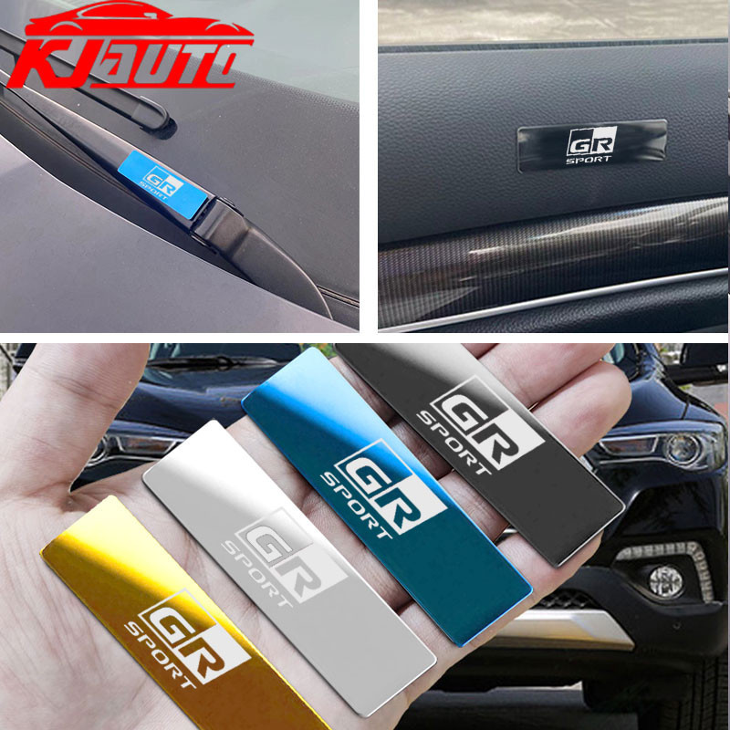 กระจกโลหะโลโก้รถสติกเกอร์ป้าย 3D Badge ตกแต่งการปรับเปลี่ยนตัวถังรถสําหรับ Toyota GR Sport Vios Raize Wito Rush Veloz Yaris Ativ Innova Avanza Alti GR กีฬา TRD