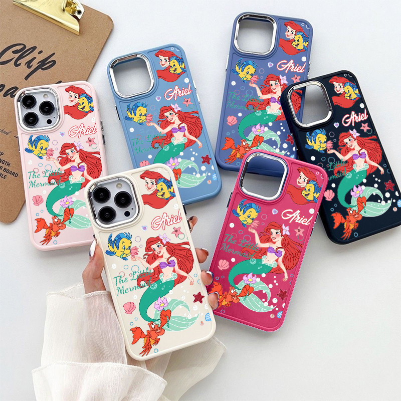 คู่สวย Mermaid Soft เคสโทรศัพท์สําหรับ IPhone 12 11 15 14 13 Pro XS Max X XR 8 Plus 7 + TPU ปลอกปุ่มอิสระฝาครอบกันกระแทกป้องกันกล้อง