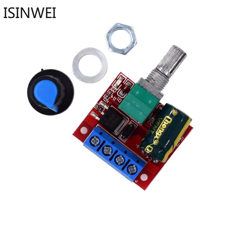 (1-5PCS) Mini DC-DC 4.5V-35V 5A 90W PWM DC มอเตอร์ควบคุมความเร็วโมดูลควบคุมความเร็วปรับสวิทช์ 12V 24V