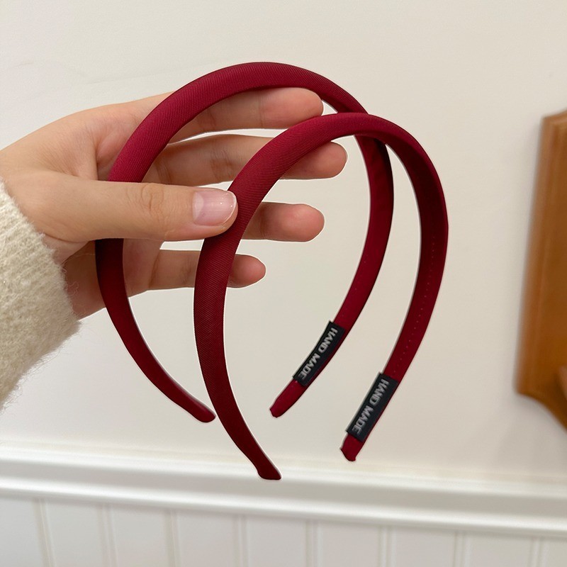 คลาสสิกสีแดงผู้หญิง 1.5 ซม.สวัสดีปีใหม่ Headwear Hairbands เครื่องประดับผม