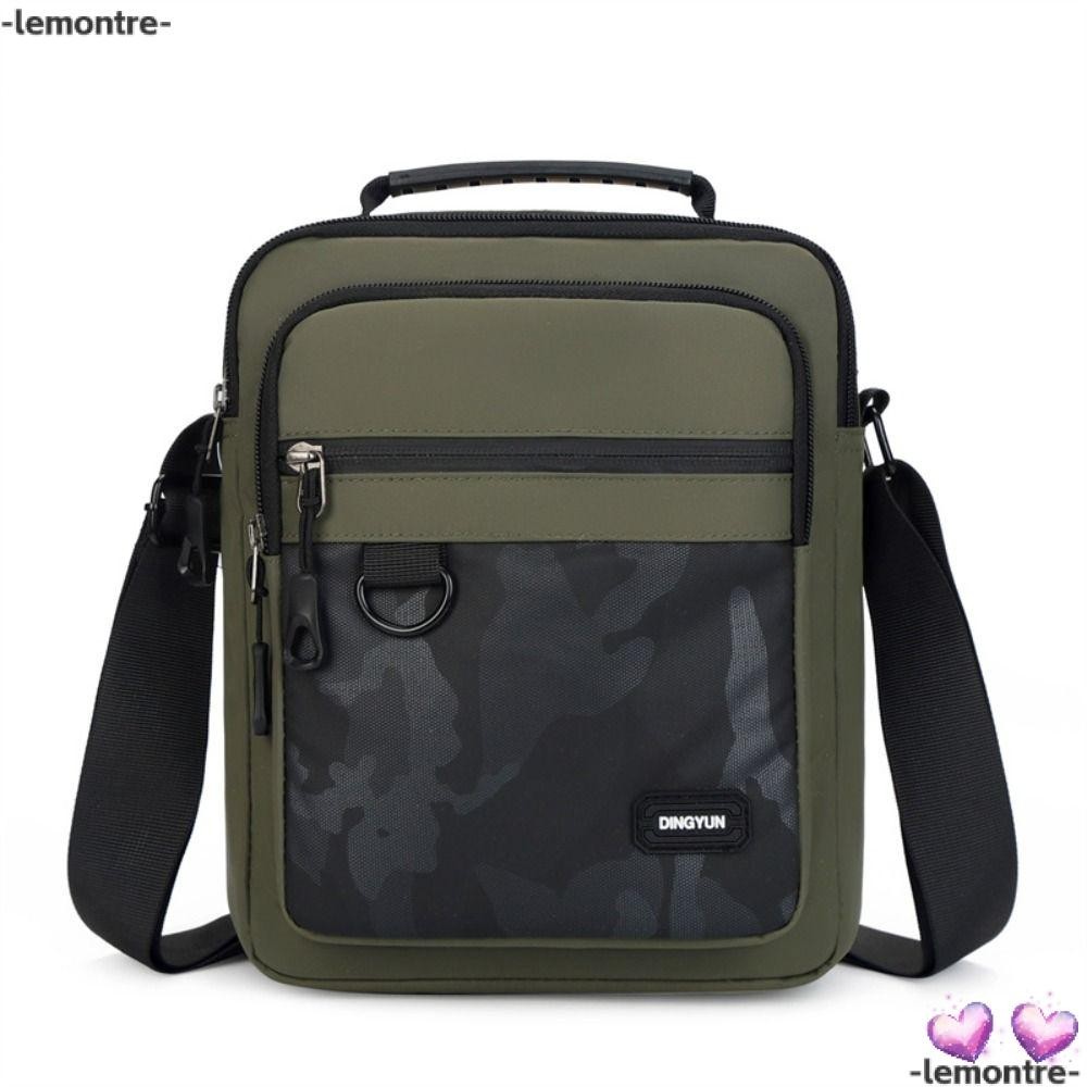 Lemontre กระเป๋าสะพายข้าง ทรงสี่เหลี่ยม แต่งซิป สีพื้น เหมาะกับการเดินทางกลางแจ้ง สําหรับผู้ชาย