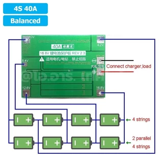 2S/3S/4S/5S/6S/7S 12-60A Standard/Enhanced/Balanced โมดูลชาร์จแบตเตอรี่ BMS 2/3/4-Series 18650 Lithium Battery Protec...