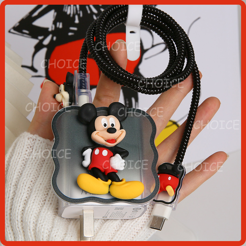 เมาส์น่ารัก charger สําหรับ VIVO 18W33W44W 66W 80W V29 90W V50 ฝาครอบสาย Android Type C สีแดง mi 33W