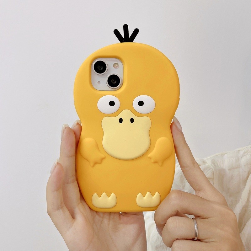 น ่ ารักสีเหลือง Psyduck ซิลิโคนนุ ่ มสําหรับ IP iPhone 6s 7 8 Plus XR XS Max 11 12 13 14 15 Pro Max กรณีความคิดสร ้ างสรรค ์ ผู ้ หญิงคู ่ ของขวัญ