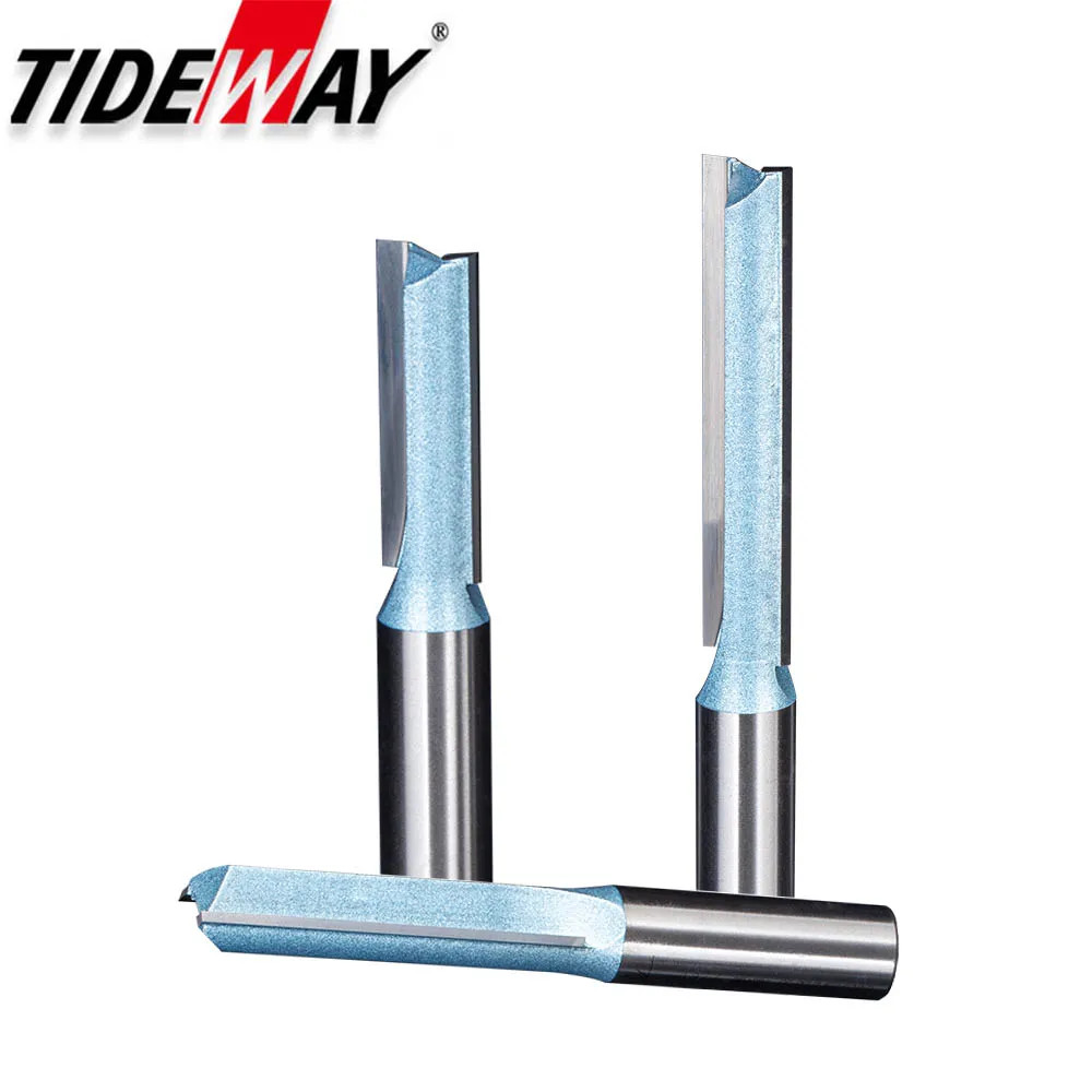 Tideway กระแสน้ํา เกรดอุตสาหกรรม2ขลุ่ยนิ้วตรงเราเตอร์บิตคาร์ไบด์โลหะผสมมิล เครื่องมือไม้  MDF
