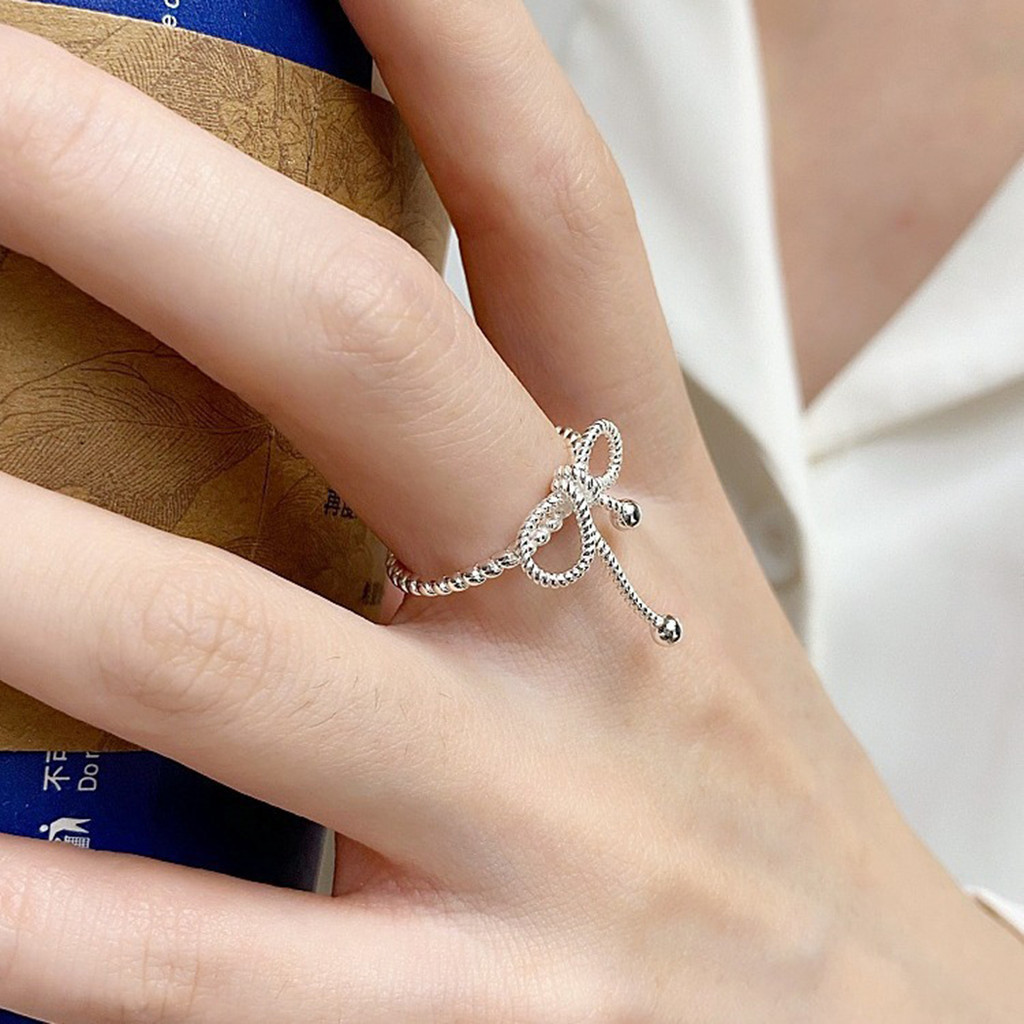 ผู้หญิงยอดนิยม Bowknot Ring แหวนโลหะผสม