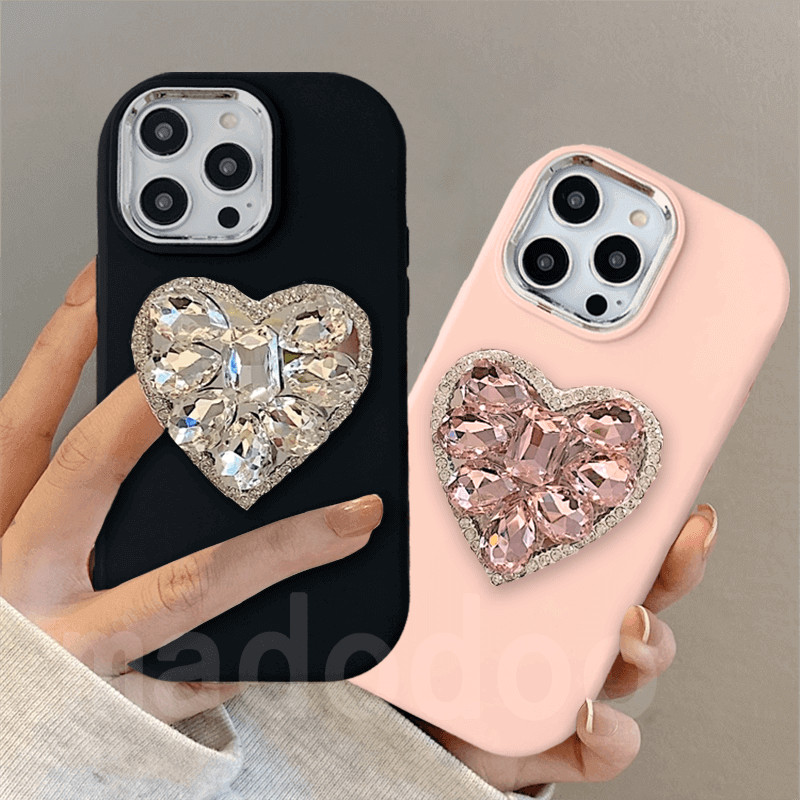 เคส Candy Color For Redmi NOTE 13 Pro 12 11S 11 10 4G 13C 12C 10C 9S 5G 9T 9C 9 9A A3 A1 A2 Xiaomi Mi POCO C65 X6 M6 X5 Pro X3 NFC F3 M3 M2 Big Diamond Heart Support Silicone Phone Case TPU Metal Camera Frame Protective Soft Back Cover JSK 09