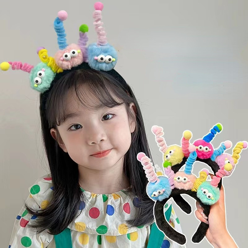 ห่วงผมและอุปกรณ์เสริมของเด็กผู้หญิง Coiler Plush Fun Antenna headband Party เครื่องประดับผมสร้างสรรค์ ที่คาดผมล้างหน้าและแต่งหน้าของเด็กผู้หญิง