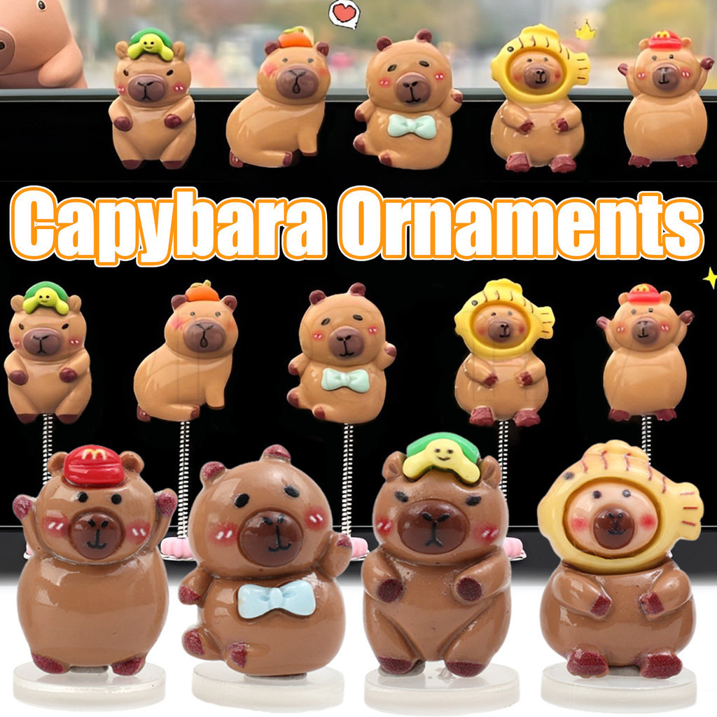 5ชิ้นการ์ตูน คาปิบาระ ตกแต่งรถ-สร้างสรรค์เขย่าหัวตุ๊กตาตกแต่ง-อุปกรณ์ตกแต่งภายในอัตโนมัติ- คาปิบาลา มินิเรซิ่นเครื่องประดับ-สําหรับอัตโนมัติศูนย์คอนโซล,แดชบอร์ด,กระจกมอง