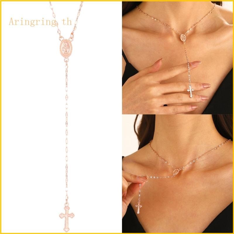 Arin แฟชั่น Crucifix จี้ Choker ศาสนา Cross สร้อยคอประณีตจี้โลหะ Clavicle Chains เครื่องประดับผู้หญิง