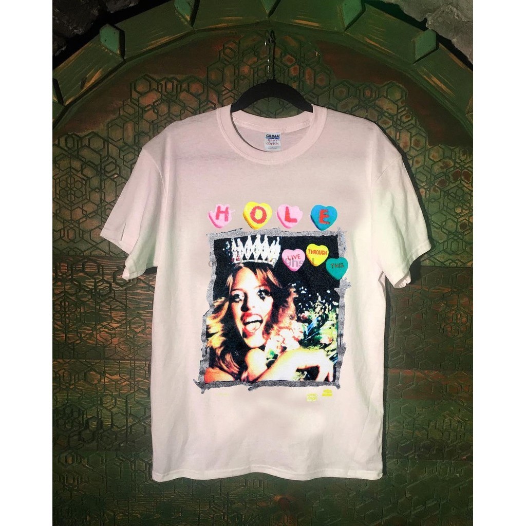 Rare Vintage Courtney Love Hole 1994 เสื้อพิมพ์ซ้ํา Limmited Edition ผู้ชายสีดํา T เสื้อขนาด S 3Xl M