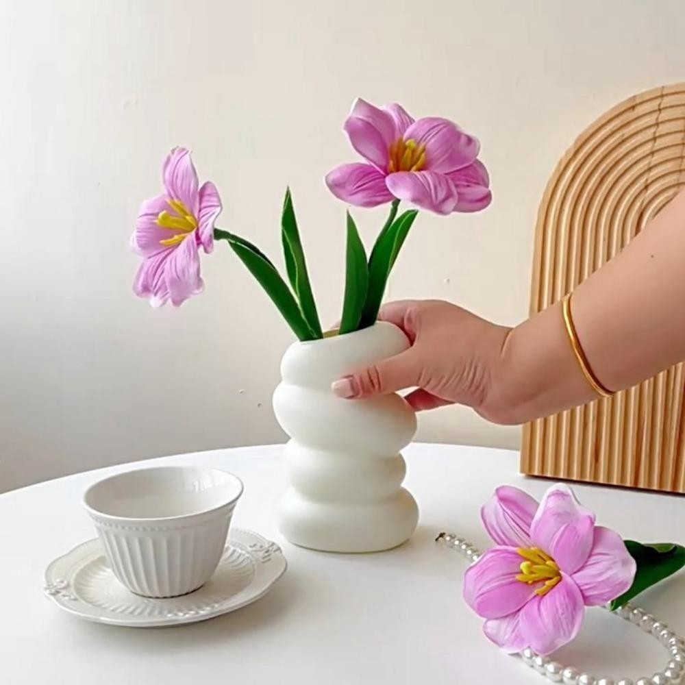ชางไน แจกันดอกไม้,พลาสติกเลียนแบบเซรามิกกระถางดอกไม้,ครัวเรือนเกลียวออกแบบสไตล์นอร์ดิกการจัดดอกไม้ที่ทันสมัยตกแต่งบ้าน - รูปที่ 7