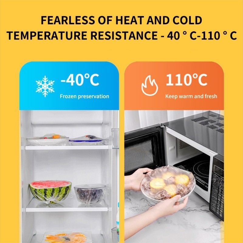 Slxc-100 ชิ้นฝาครอบอาหารแบบใช้แล้วทิ้ง - ตู้เย็นถนอมอาหาร - ถุงเก็บสดยืดหยุ่นเกรดอาหาร - หนา สะอาด อเนกประสงค์ - อุปกรณ์ครัว - รูปที่ 7