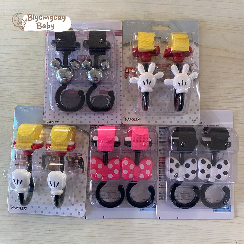 2ชิ้นเด็กมิกกี้รถเข็นเด็กตะขอเด็กมินนี่การ์ตูนปาล์มตะขอ360องศาหมุนตะขอ