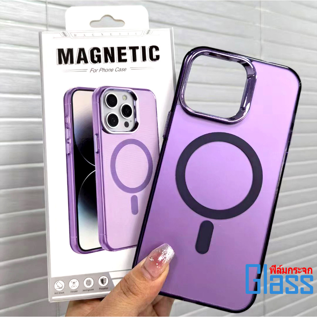 IMD เคสแม่เหล็ก เคลือบด้วยไฟฟ้าสำหรับ iPhone 17 16 15 14 13 12 Pro Max ไอโฟน11 XR XSMax 7 8Plus รองรับการชาร์จแบบไร้สาย รูปที่ 2