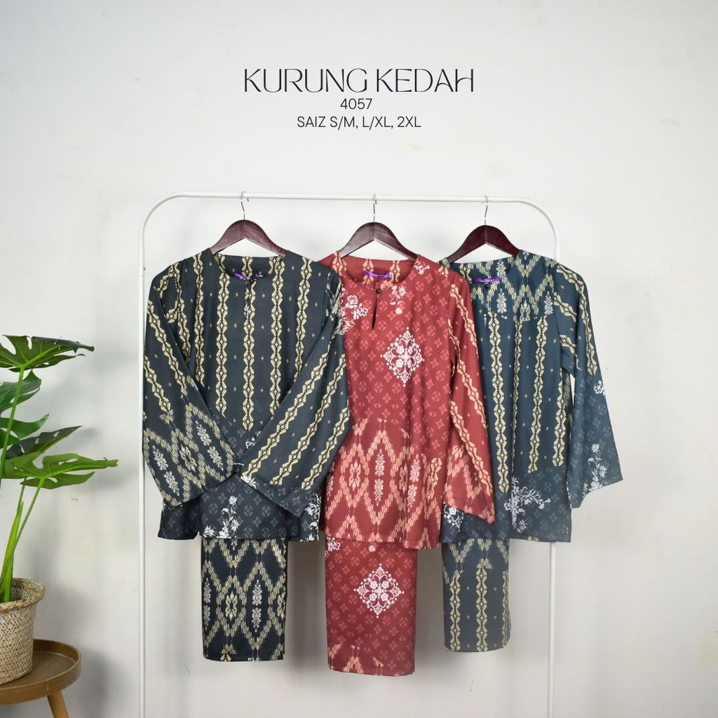 Baju Kurung Kedah วัสดุพิมพ์ลาย cey/เรียบง่าย Kedah kurung