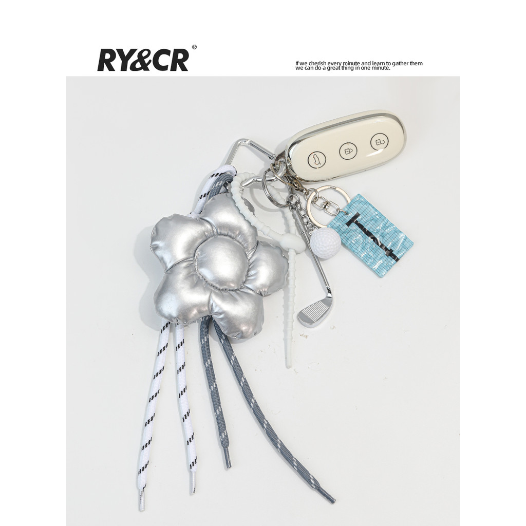 Rycr Original Unique Filled Cotton Flower miu Series จี้ห้อยกระเป๋าสระว่ายน้ําพวงกุญแจรถ ins สไตล์กระเป๋าเป้สะพายหลังเครื่องประดับ