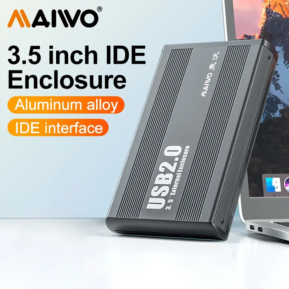 Maiwo HDD Case 3.5 นิ้ว IDE to USB 2.0 อะแดปเตอร์ฮาร์ดไดรฟ์ภายนอก Disk Enclosure สําหรับ 3.5 "SSD Disk สําหรับ PC แล็ปท็อปเดสก์ท็อป