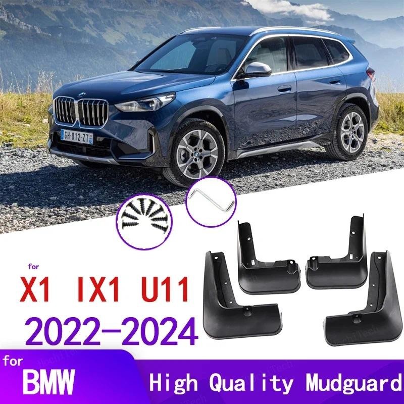 4pcs โคลนสีดําสําหรับ BMW X1 IX1 U11 m35I M sport xLine 2022-2024 Mudflaps Splash Guards Mud Flap ด้