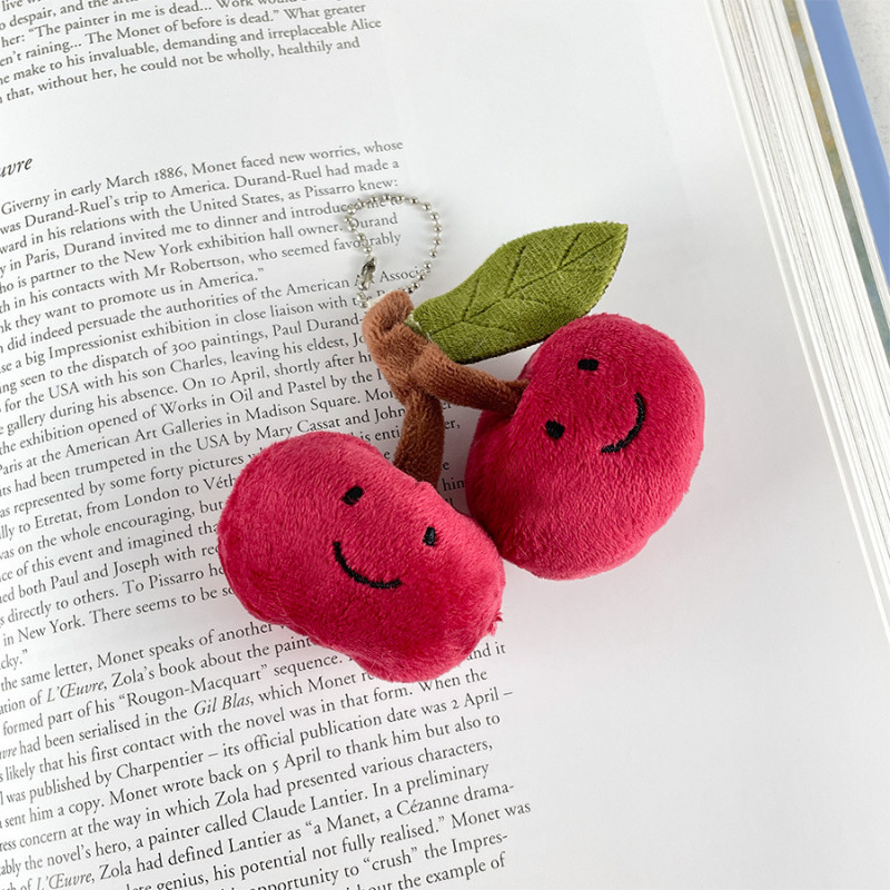 เชอร์รี่ตุ๊กตาตุ๊กตาผลไม้ตุ๊กตาพวงกุญแจแหวนจี้กระเป๋าอุปกรณ์เสริม