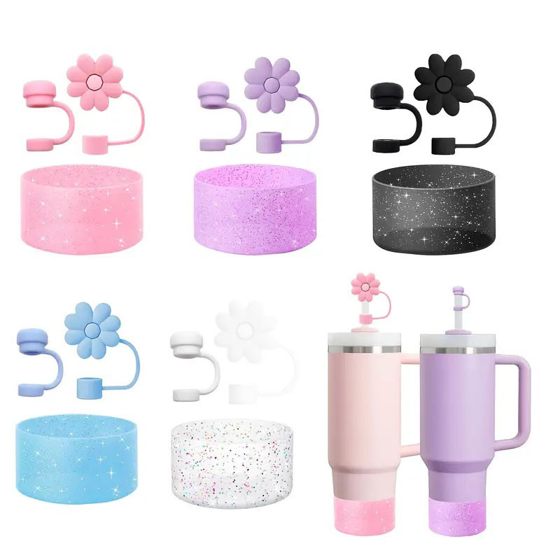3 ชิ้น/เซ็ต Stanley ถ้วยอุปกรณ์เสริม-ขวดน้ํา Siliocne Stanley ถ้วย Boot Daisy ฟางสําหรับ Stanley ถ้วย 40oz Tumbler