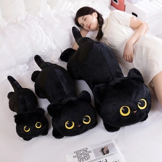 Funtoys ของเล่นตุ๊กตาแมวดำรูปการ์ตูนน่ารักสำหรับตกแต่งโซฟา หมอนตุ๊กตาแมวนุ่มๆ ของขวัญวันเกิดสำหรับเด็ก