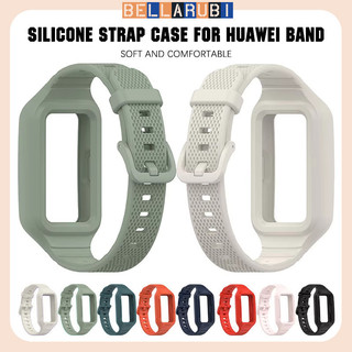 ยางกีฬานาฬิกาข้อมือ for Huawei Band 10 9 8 7 พื้นผิวสองในหนึ่งสายมีฝาปิด for Huawei Band 10 9 8 NFC